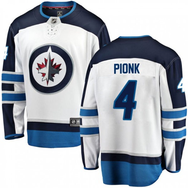 Men's Winnipeg Jets #4 Neal Pionk adidas White Away Stitched NHL Jersey